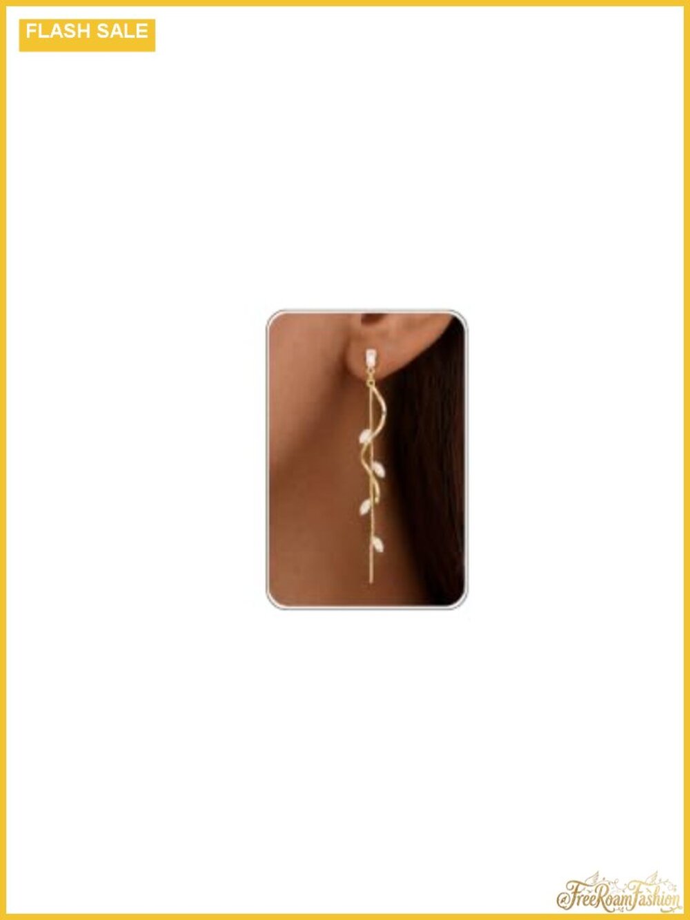 14K Gold Plated Dangle Drop Earrings Cubic Zirconia Chain Women
